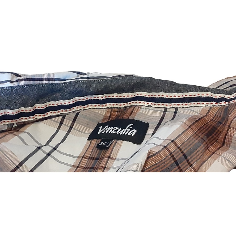 Mens Shirt Size 3XL Venzulia Short‎ Sleeve Snap Button Front Plaid 100% Cotton - Picture 5 of 9
